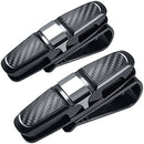 FineGood Glasses Holder for Car Sun Visor Sunglasses with Card Clip Pack of 2 Black