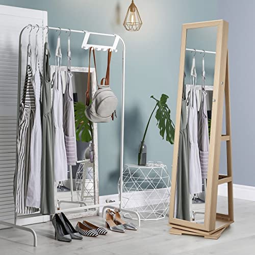 Jewellery Cabinet Standing 360 Degree Rotating Full-Length Mirror Jewelry Storage Organiser Armoire Gold