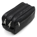 (Two-layers) - Toiletry Bags, Sumnacon Unisex PU Leather Waterproof Travel Cosmetic Bag Organiser Perfect for Shaving Grooming Dopp Kit & Household Business Vacation with Portable Handle