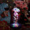 Glass Preserved Eternal Rose, Birthday Gifts for Her Women Gold Foil Artificial Rose with DIY Led Light, Beauty and The Beast Dome, Mother's Day Valentine's Mom Gift from Daughter, TOJUNE (Colorful)