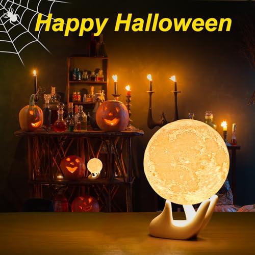 Moon Lamp Balkwan 3.5 inches 3D Printing Moon Light uses Dimmable and Touch Control Design,Romantic Funny Birthday Gifts for Women ,Men,Kids,Child and Baby. Rustic Home Decor Rechargeable Night Light (3.5 inches)