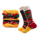 Novelty Pizza Burger Sushi Gift box Socks for Men Women Unisex 3 and 4 pairs, Burger, One size