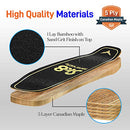 SereneLife Complete Standard Skateboard Mini Cruiser - 6 Ply Canadian & Bamboo Maple Deck Complete Double Kick Skate Board W/ 5" Aluminum Trucks - for Kids, Teens, Adults - SL5SBGR (Aqua)