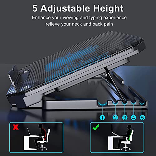 Zeptron Height Adjustable Laptop Cooling Pad / Cooling Stand / Cooler with Two Fans Compatible for HP, Dell, MacBook, Lenovo, Acer / 10 Inches, 13”,14 Inch,15.6 Inches All Laptops & Notebooks