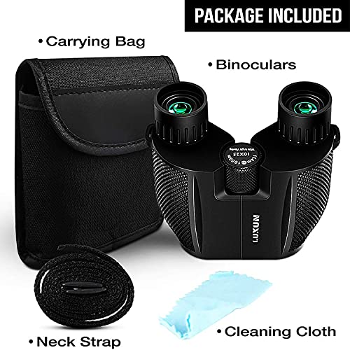 Foldable Waterproof BAK-4 Binoculars 10 x 25 Prism Hunts Birding Telescope Scope Light for Hunting, Bird Watching,Hiking,Camping and Concert