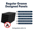 Hertber-24 Pack Acoustic Panels Sound Proof Foam 12 x 12 x 2 Inches Acoustic Foam Pyramid Black Sound Panels For Wall Sound Absorbing