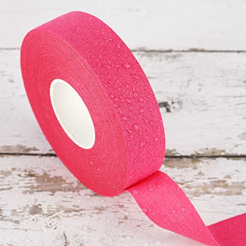 2 Rolls Cloth Hockey Tape 27 yd x 1 Inch Multipurpose Hockey Stick Tape Athletic Sport Tape for Ice Roller Blade Handle Protector (Bright Pink)