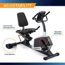 Marcy Regenerating Recumbent Exercise Bike with Adjustable Seat, Pulse Monitor and Transport Wheels ME-706