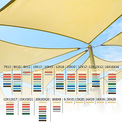 Shade&Beyond Triangle Sun Shade Sail for Patio Lawn Deck Garden Pergola (12'x12'x12', Blue), (We Make Custom Size)