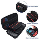 Ogetok Hard Shell Carrying Case Compatible with Nintendo Switch/Switch OLED Console, Black Hard Portable Cover Travel Carry Case Pouch Storage Bag w/ 20 Game Card Slots & Pocket for Game Accessories