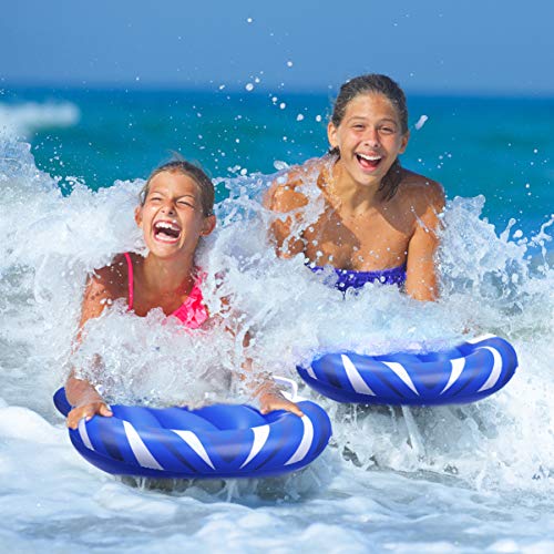 CLISPEED Inflatable Pool Float Surfboard Portable Bodyboard with Handles for Beach Surfing Swimming Summer Water Fun (Blue)