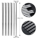 AOOSY 5 Pairs Stainless Steel Chopsticks,Premium Reusable Metal Chopsticks,Dishwasher Safe Lightweight Metal Chop Stick Utensils,Gift Set,Easy to Use -24CM