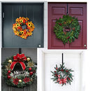 ZningEsxi Over Front Door Wreath Hook Metal Overdoor Wreaths Holder 30cm for Front Door Christmas Halloween Decorative Hanger Back Garland(Black, 1 Pc)