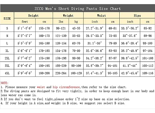 ZCCO Wetsuit Pants Shorts Men Women 2mm Neoprene Shorts for Swimming Surfing Snorkeling Diving Boating Scuba(Men 4XL)