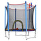 Genki 60 Inch Kids Trampoline Round Bounce Rebounder Jumping Exercise Indoor Outdoor Safety Net Enclosure Spring Basketball Hoop