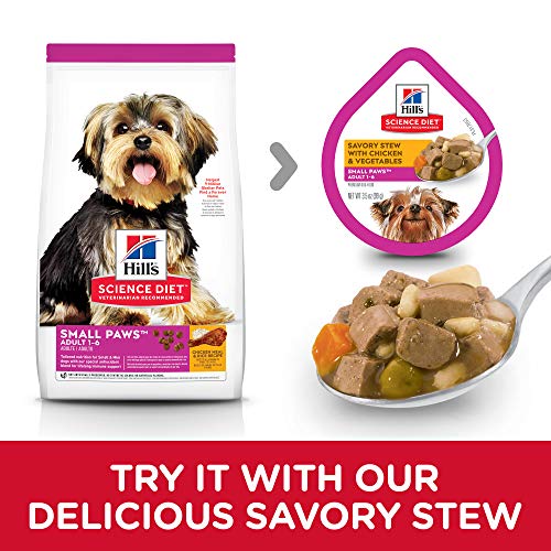 Hill's Science Diet Adult Small Paws, Chicken Meal, Barley & Brown Rice Recipe, Dry Dog Food for Small & Toy Breed Dogs, 7.03kg Bag