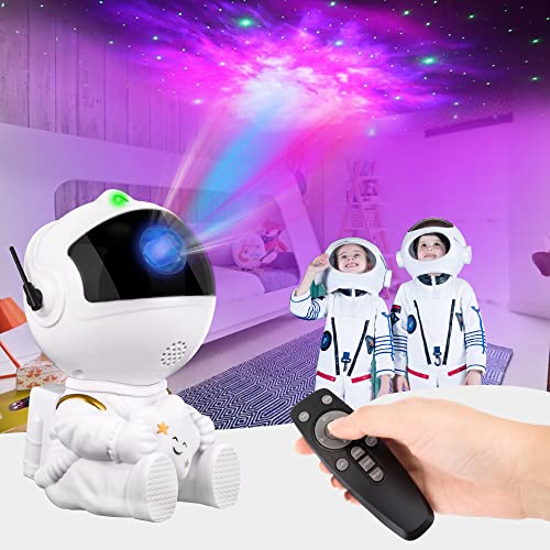 AUTOWT Astronaut Star Light Projector - Galaxy Space Nebula Ceiling Projection Lamp for Bedroom with Timer and Remote, 360° Rotation Starry LED Night Lights for Kids Adults