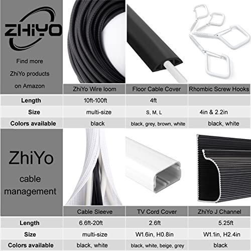 ZhiYo 100 FT 1/4” Wire Loom Split Tubing Auto Wire Conduit Flexible Cover