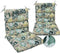 Magpie Fabrics Patio Tufted High Back Chair Cushion 2 Count, Waterproof Fade Resistant Indoor Outdoor Deep Seating Rocking Chair Swing Seat/Back Cushions - Green Floral