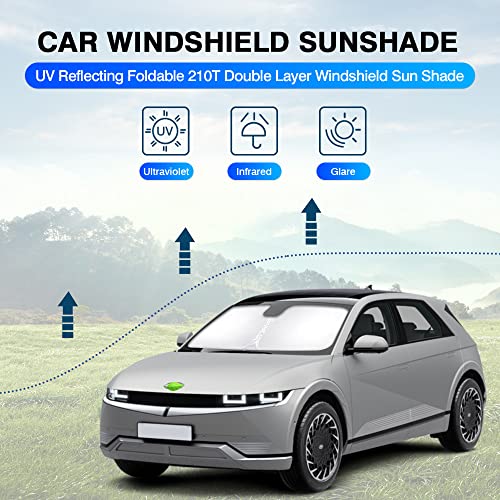 KUST Windshield Sun Shade for Hyundai Ioniq 5 2022 2023 Sunshade Window Sun Visor Protector Foldable Blocks UV Rays Keep Your Car Cooler