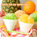 100 Snow Cone Cups, AQUEENLY Wax Coated Leakproof Cone Paper Cups for Slush, Shaved Ice, Water - 6OZ, White