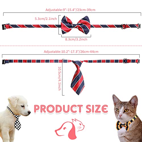 70 Pieces Adjustable Dog Bow Ties and Neck Ties Set Includes 40 Pet Bow Ties and 30 Neckties Dog Bowties Bow Tie Dog Collars Grooming Accessories Dog Ties for Large Dogs Cats Daily Wearing Holiday