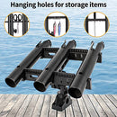 Xproutdoor Triple Fishing Boat Rods Holder with 360 Degree Rotation Mount Bracket, Adjustable 3 Poles Fishing Rod Rack Holder for Boat Kayaks Canoe, Black