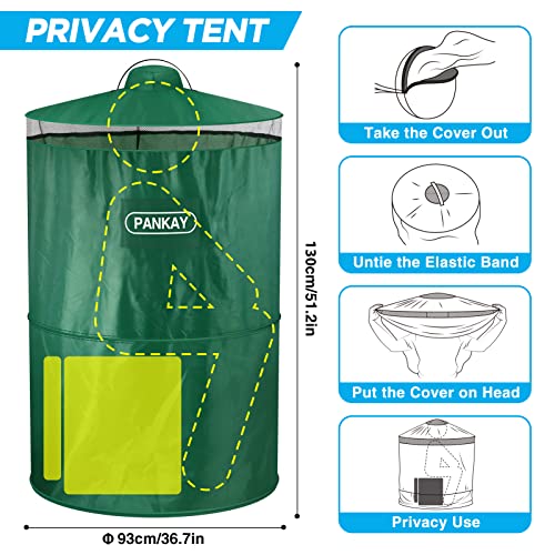 PANKAY Portable Toilet with Pop Up Privacy Tent, 2 in 1 Camping Toilet Portable Potty for Adults, Washable Travel Toilet Portable Bathroom, Easy Set Up, Foldable with Carry Bag, Lightweight and Sturdy