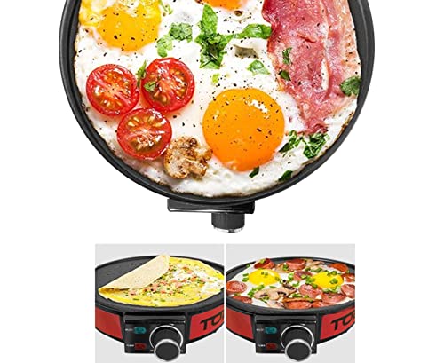 TODO 1400W Electric Crepe Maker Non-Stick Pancake Skillet Griddle Grill Omelette Plate Pan