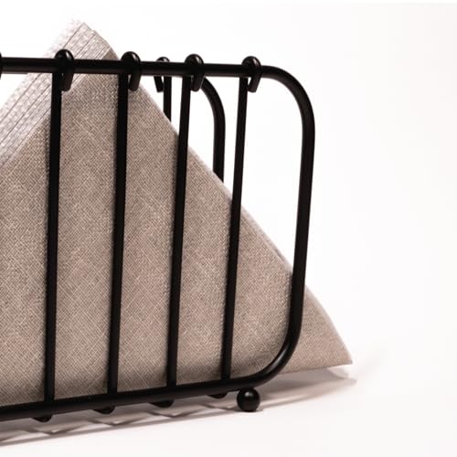Napkin Holder, Modern Metal Black Napkin Holder for Kitchen, Countertops & Outdoor Tables - Napkin Holder for Table - Suitable for All Dining Room Decors Napkin Holders For Paper Napkins - (Black)