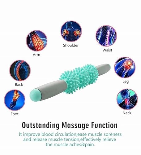 HCE 4 in 1 Foam Roller Set Yoga Massage Roller Muscle Roller Stick Spiky Massage Ball for Physical Therapy & Exercise,Back Pain,Deep Tissue