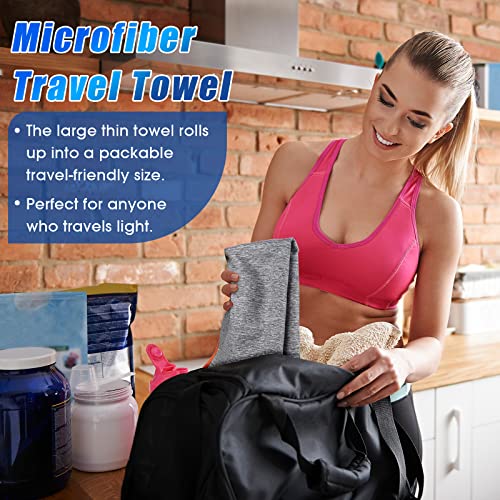 Microfiber Quick Dry Gym Towel 30 x 15.7 Inch Workout Towels Microfiber Gym Towel for Sweat Fitness Beach Camping Yoga Travel Sports Towels (5 Pcs)