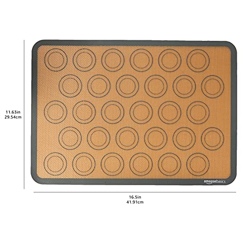 Amazon Basics Silicone, Non-Stick, Food Safe Baking Mat, Macaron - Pack of 2