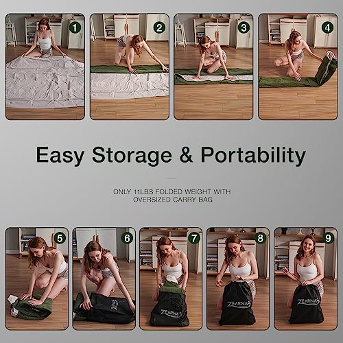 Zearna Twin Air Mattress with Built Pump, 16" Durable Blow Up Mattress Airbed, Comfortable Top Surface Inflatable Mattress for Camping Home & Portable Travel
