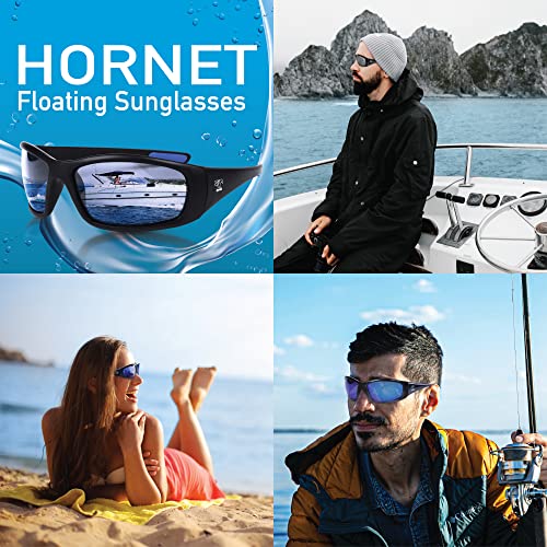 Polarized Floating Sunglasses - Ideal for Rowing, Kayak, SUP, Dragon Boat, OC Canoe, Boating, Beach and More (Black)