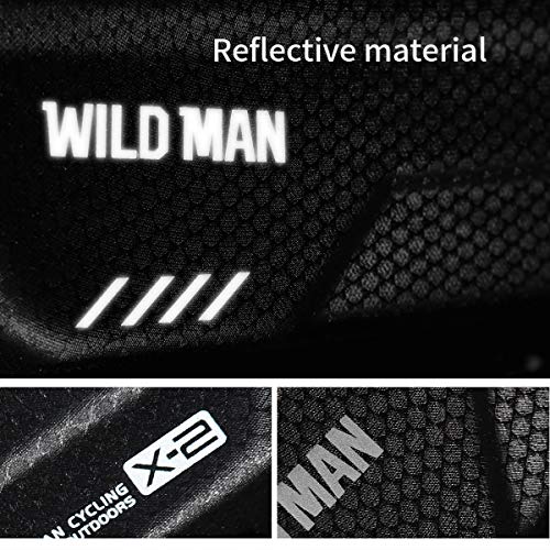 WILD MAN Rainproof Touch Screen Front Frame Bike Bag Top Tube for Mountain Road Bike MTB Cycling(X2,Black)