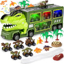 hatisan Dinosaur Truck Toys for Kids 3-5 Years, Tyrannosaurus Transport Car Carrier Truck with 8 Dino Figures (T-rex Dino)