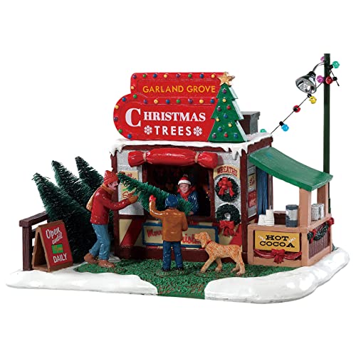 Lemax Christmas Village Accessory: Garland Grove Tree Lot, Resin
