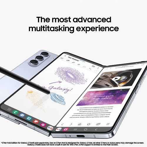 Samsung Galaxy Z Fold5 Factory Unlocked Android Smartphone, 512GB, Flex Mode, Foldable Display, Multi Window View, Phantom Black