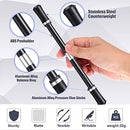 2 Pieces Spinning Pen Rolling Finger Rotating Pen Gaming Trick Pen Mod with Tutorial No Pen Refill Stress Releasing Brain Training Toys for Kids Adults Student Office Supplies (Black and Silver)