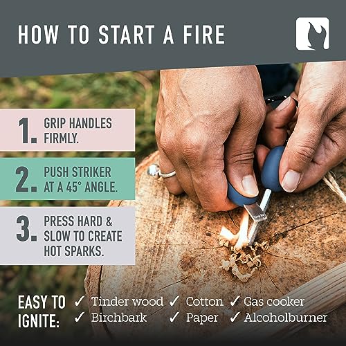Light My Fire Flint Fire Starter Ferro Rod Survival Tool Scout — Fire Steel Bushcraft Gear — Flint and Steel Magnesium Fire Starter Kit — 2-in-1 Fire Starters for Campfires — 3,000 Strikes