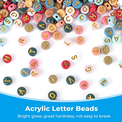 Prasacco 1000 Pieces Alphabet Letter Beads, Vintage Letter Beads for Bracelet Making Acrylic Letter Beads Round Mixed A-Z Spacer Loose Beads 7mm Letter Beads for Jewelry Making Bracelet Necklace