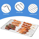 2Pcs Cooling Rack Stainless Steel Baking Racks Heat Resistant Grill Rack Small Wire Rack Sturdy Grid Wire Rack for Roasting Grilling Cooking Drying (9.8x7.5 inch)