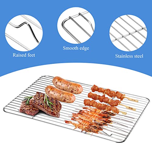 2Pcs Cooling Rack Stainless Steel Baking Racks Heat Resistant Grill Rack Small Wire Rack Sturdy Grid Wire Rack for Roasting Grilling Cooking Drying (9.8x7.5 inch)