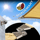 ShadeMart 32' x 32' x 32' Beige Triangle Super Ring Sun Shade Sail Canopy Awning smRAW24DT, Commerical Grade, Reinforced Corners, Edges & 260 GSM Permeable Fabric - 5 Years Warranty