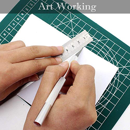 Precision Hobby Knife Kit,10 PCS Stainless Steel Carving Blades with Safety Cap and 2 Handles, Sharp Razor Knives Tool for Carving, Scrapbooking, Sculpture, DIY Art Work Cutting