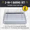 Checkered Chef Baking Sheet with Wire Rack Set - Twin Set w/Half Sheet Pan & Stainless Steel Oven Rack for Cooking