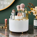Tiita Makeup Brush Holder Organizer，360-Degree Rotating Multi-Functional Pen Holder，Acrylic Multi-Purpose Desktop Stationary Organizer, Home Office Art Supply Storage Organizer