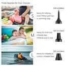 Air Pump Electric Portable Inflator for Inflatable Mattress Pool Boat Raft Swimming Ring Sofa Toy Kayak 100-240V AC/DC 12V with 3 Nozzles