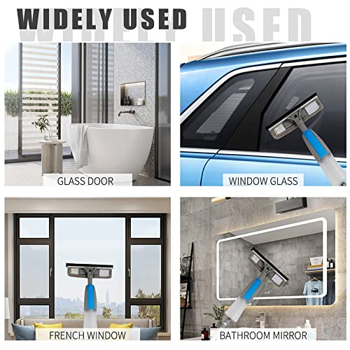 ZFGYmuxi Window Squeegee for Window Cleaning,Window Washer Cleaning Kit,3 in1 Window Cleaner Tool with 410ML Spray Bottle,Window Cleaning Squeegee kit for Indoor/Outdoor High Window